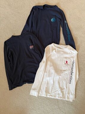 vineyard vines Kids Long-Sleeve Pocket Tee -set of 3